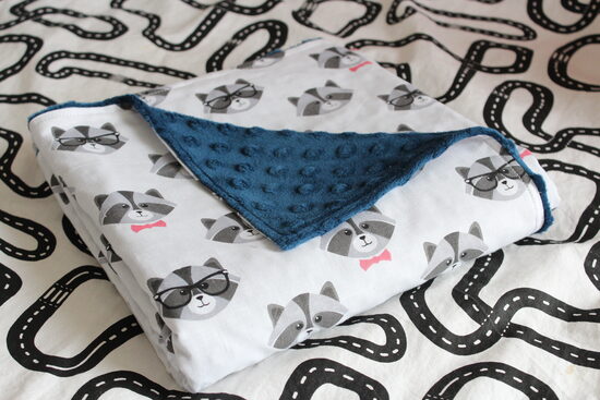 Jenota sedziņa ar tumši zilu minky flīsu